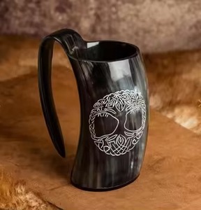 Jarra de Cuerno con Grabado Personalizado para Regalo, Estilo Juego de Tronos, Vikinga, Animal, Artesanal, de Alta Calidad, Decoración Rústica - Product Image 2