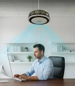 Ventilador de Techo Inteligente de Madera con Motor DC, 5 Velocidades y Luz Regulable, Moderno Ventilador de Techo sin Aspas de 13 Pulgadas con LED - Product Image 1