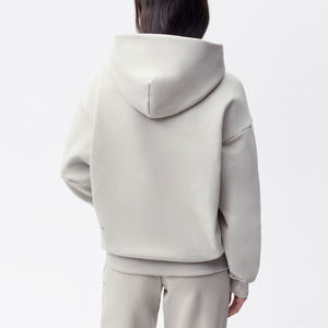 Sweat à capuche gris en molleton de coton pour homme, couleur unie, coupe décontractée, style streetwear écologique, hiver, effet délavé - Product Image 2