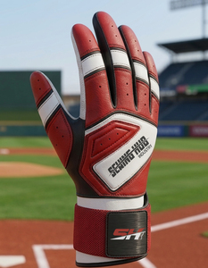 Unisex Lightweight Leather Baseball Batting Gloves Adults Non-slip Ambidextrous <b>Hook</b> & Loop Closure Professional Baseball Gear - Product Image 3