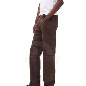 Venta al por mayor, MOQ bajo, jeans transpirables para hombre, otoño-invierno, color liso, diseño personalizado, lavados, para venta en línea - Product Image 2