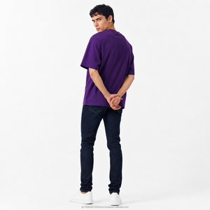 เสื้อยืดโอเวอร์ไซส์ผู้ชายแบบซักพิเศษ ขายส่งจำนวนมาก รับผลิตแบบ OEM ผ้าฝ้ายเปล่า พิมพ์โลโก้ตามสั่ง เสื้อผ้าลำลองแนวสตรีทแวร์ - Product Image 6