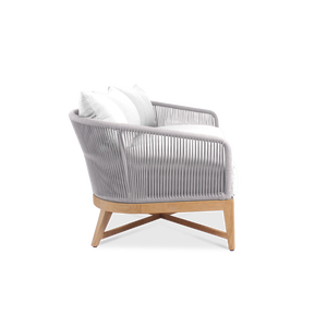 Ensemble de canapés de jardin en teck massif avec détails en corde et coussins – Mobilier de patio extérieur moderne - Product Image 5