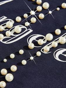 เสื้อยืดผู้ชายประดับมุกโอเวอร์ไซส์สตรีทแวร์ผ้าฝ้ายผสมสีกรมท่าสีชมพูคอนทราสต์แพนเนล Y2K กราฟิกเสื้อฟุตบอลอเมริกัน - Product Image 3