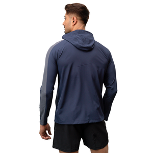 Veste de sport personnalisée pour homme, hiver, décontractée, unie, légère, à capuche, entièrement zippée, en polyester, performance, course à pied, entraînement en salle de sport, OEM ODM - Product Image 3