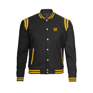 Chaqueta Letterman para Hombre con Mangas de Cuero Premium, Cuerpo de Lana y Ribete Tejido, Estilo Urbano Casual - Product Image 1