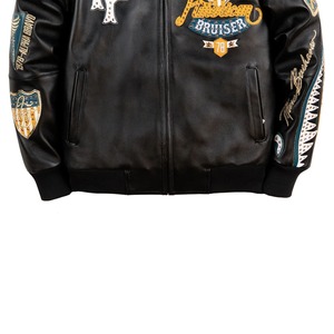 High Street Style Men's Genuine Leather <b>Canvas</b> <b>Jacket</b>-Breathable Turn-down Collar & Zipper Closure Winter Ready - Product Image 5