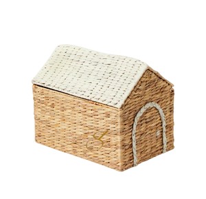 Cesta de Almacenamiento Mediana de Jacinto de Agua con Tapa, Organizador de Juguetes Tejido para Casa de Muñecas, Bonita Decoración para Habitación Infantil - Product Image 1