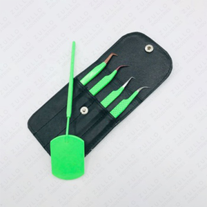 Juego de Pinzas para Pestañas de Acero Inoxidable con Recubrimiento en Polvo Premium, con Espejo Curvo para Pestañas y Logotipo Personalizado para Profesionales - Product Image 2