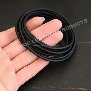 3.0MM <b>Black</b> and Natural Round Leather <b>Cord</b> Custom Sizes <b>Black</b> Braided Leather <b>Cord</b> 3mm for Leathercraft Jewelry Supplies - Product Image 6