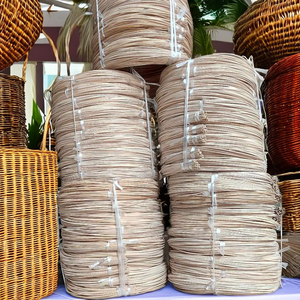 Cesta de silla de mimbre redonda natural, Mimbre pulido, artesanía DIY para cestas y decoraciones de bolsas de estilo de vida agrícola - Product Image 1