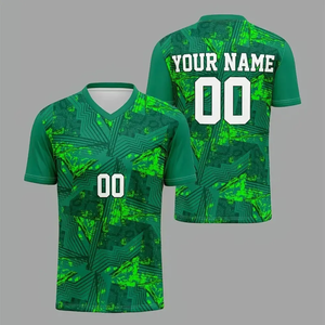 Vêtements d'entraînement de football 100% polyester tricoté respirant à séchage rapide, maillot de football à manches courtes pour hommes adultes - Product Image 5
