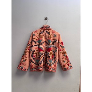Indian Suzani Cotton Jacket Handmade Winter Unisex Jacket Uzbek Embroidery Jacket Women's Casual Jacket <b>Coat</b> - Product Image 6