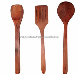 Cuchara de madera maciza natural al por mayor, utensilio de cocina sostenible para cocinar y servir, de proveedor indio. - Product Image 2