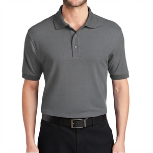 Men's Short Sleeve <b>Polo</b> <b>Shirt</b> <b>Multipack</b> Dark Navy Sky Blue White Black Heather Grey Charcoal Button Placket Tops - Product Image 5