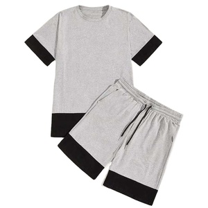 ชุดลำลองผู้ชาย Solid Fighter สำหรับฤดูใบไม้ผลิ ผ้าโพลีเอสเตอร์/คอตตอน ระบายอากาศ แห้งเร็ว เสื้อยืดและกางเกงขาสั้น 2 ชิ้น ดีไซน์สั่งทำพิเศษ คุณภาพสูง - Product Image 1