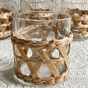 Premium Water Hyacinth Glass Storage Holder For <b>Dining</b> <b>Table</b> Setup And Kitchen Serving Accessories - Product Image 1