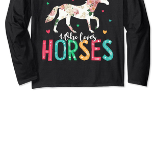 Just a Girl for Loves Horses T-shirt décontracté à manches courtes pour hommes, col rond, 100% coton, avec logo sur le devant - Product Image 6