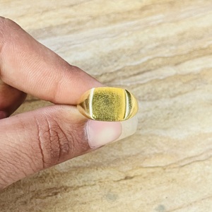 Luxury Style Signet <b>Ring</b> Minimalist Brass <b>Ring</b> For Men's 18k Gold Plated Square Geometric Band Wholesale <b>Statement</b> Modern <b>Ring</b> - Product Image 5