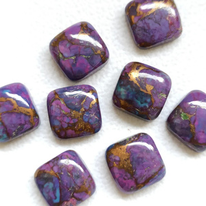 Cabochon en turquoise cuivrée violette, forme coussin, pierre précieuse en vrac pour la fabrication de bijoux - Product Image 1