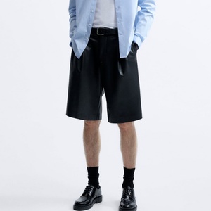 Pantalones Cortos de Piel Sintética para Hombre, de Alta Calidad, Corte Holgado, Marca de Moda al por Mayor - Product Image 1
