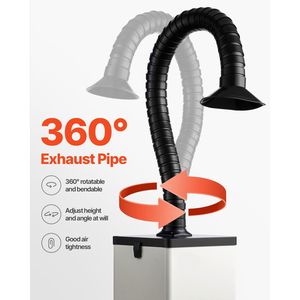 Estrattore di Fumi per Saldatura Senza Spazzole 85W, Regolazione a 3 Velocità, Filtri a 3 Stadi, Aspirazione Potente 200m3/h, Forniture per Saldatura a 3 Stadi - Product Image 5