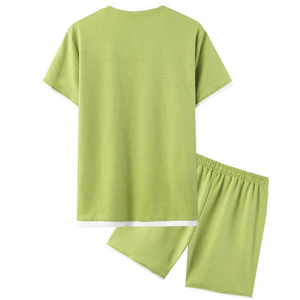 Ensemble short et t-shirt imprimé pour homme – Col montant, tissu rafraîchissant, idéal pour la plage - Product Image 2