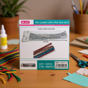 Iln Pipe Cleaner Filo Metallico Argentato da 30 cm per Progetti Fai-da-te - Product Image 2