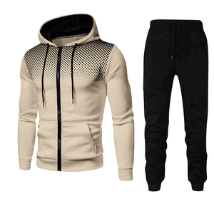 Chándal Deportivo con Capucha Negra, Cierre Completo, Estampado de Puntos, Estilo Deportivo, para Otoño, Material de Poliéster, Corte Regular, Bolsillos Laterales - Product Image 6
