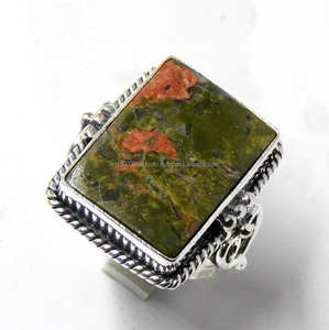 Joyería de Plata de Ley 925, anillo rectangular, anillo de cabujón, anillo de mujer, regalo para ella - Product Image 3