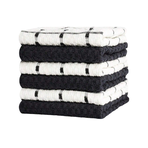 Cotton <b>Kitchen</b> Towels Solid Color Rectangle Woven Machine Wash White Set of 10 - Product Image 3