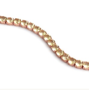 Lemon Quartz Stone <b>Charm</b> Bracelet 925 Sterling Silver Gold Plated Yellow Gemstone Fine Jewelry for Women Party - Product Image 3