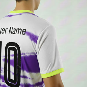 ชุดกีฬาพิมพ์ลายแบบกำหนดเอง ชุดวอร์มฤดูหนาว ชุดฟุตบอล เสื้อฟุตบอลแบบยูนิเซ็กซ์ ชุดกางเกงขาสั้น ชื่อทีมลายทาง - Product Image 4