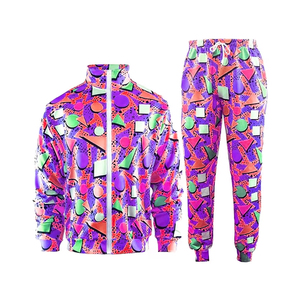 Sportswear and Casual Wear Custom Logo Printed Design Lightweight Men's Two Piece Full Zip Tracksuit Relaxed Fit <b>Jogging</b> Outfit - Product Image 1