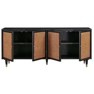Premium Contemporary Four Door Wooden <b>Sideboard</b> Cabinet with Spacious Interior <b>Storage</b> for Modern Bedroom and Kitchen Settings - Product Image 4