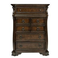 Ensemble de chambre à coucher Liberty Furniture Arbor Place 4 pièces, lit king size en bois massif, finition acajou brun foncé, style antique traditionnel