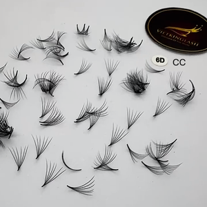 6D 0.07 Curl Reliable Supplier Premium <b>Premade</b> <b>Fan</b> Eyelash Extensions 3D-8D Handmade Black Matte Synthetic Hair Custom Logo - Product Image 4