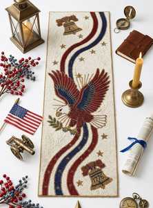 Tapis de table décoratifs faits à la main, de luxe, en tissu brodé avec un aigle américain, forme personnalisée, classiques, écologiques, durables - Product Image 2