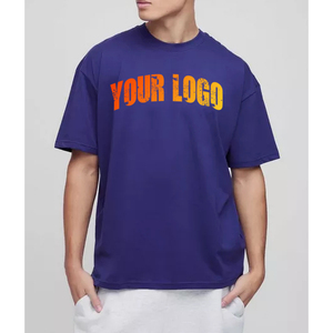 T-shirts surdimensionnés pour hommes en coton jersey épais de luxe, de haute qualité, personnalisés avec impression frontale, écologiques, 100 % coton, coupe ample - Product Image 1