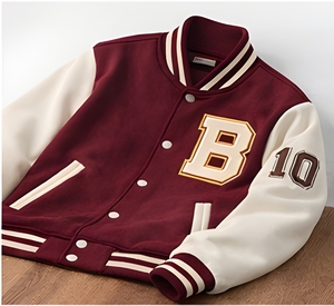 Chaqueta Varsity Personalizada en Blanco, 350 GSM, Forro Polar de Algodón Pesado, Chaqueta Letterman de Béisbol para Universidad, Ropa Urbana, Marca, Venta al por Mayor, Fábrica - Product Image 1
