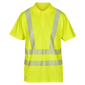 Polo de travail de sécurité à haute visibilité pour homme, coupe classique, personnalisable OEM, avec bandes réfléchissantes, pour la construction - Product Image 5