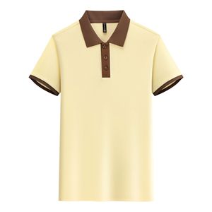 Chemise rouge piqué pour homme à manches courtes, coupe oversize avec bordure contrastante, logo frontal à motif, style streetwear, tissu tricoté durable - Product Image 2