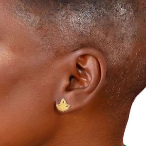 Boucles d'oreilles clous en or avec feuille de lierre en cristal et bordure en pierres étincelantes, design géométrique élégant, bijoux de mode pour femme, idéales pour les soirées - Product Image 5