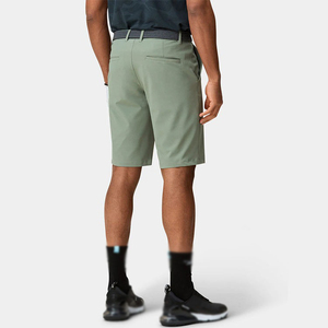 Shorts pour hommes de couleur unie, taille mi-haute, style décontracté avec poches, tissu tissé à séchage rapide, fermeture boutonnée - Product Image 3