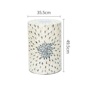 Hand Made Natural Shell Inlay Modern Round Table <b>Stools</b> Mother of Pearl Unique Decorative Furniture For Home Office Use - Product Image 1