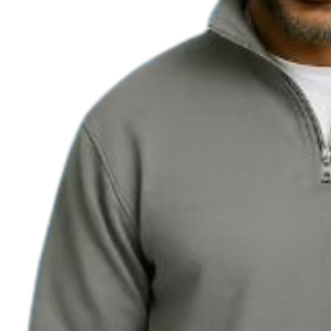 เสื้อสเวตเตอร์ผู้ชายสีเทาปักลาย คอซิป แขนยาว สวมใส่สบาย เหมาะกับทุกวัน - Product Image 3