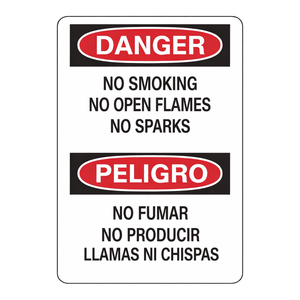 Panneau de signalisation bilingue interdiction de fumer anglais/espagnol intérieur/extérieur en acier - Product Image 2