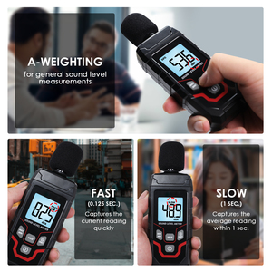 Sonometre portable haute précision 30~130dB, testeur de bruit, sonomètre avec écran LCD rétroéclairé, indicateur de batterie faible pour la maison - Product Image 4