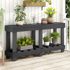 Tavolo Console U_Style in Legno di Abete Massiccio Vintage da 159,75 cm, 6 Gambe Rinforzate, Piano Spesso 11,43 cm, Design con Rivetti Metallici, Finitura Naturale - Product Image 3