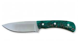 Cuchillo utilitario de hoja fija hecho a mano con mango de resina verde en forma de piña, herramienta para cortar de acero inoxidable. - Product Image 3